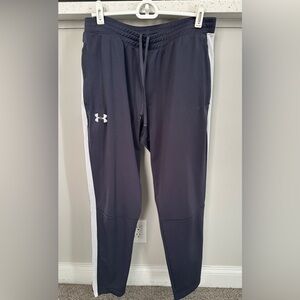 Under Armour Gray Jogger Pants with White Side Panels